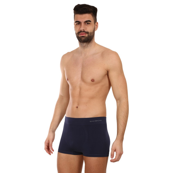 Boxer da uomo Gino senza cuciture in bambù blu (53005)