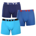 3PACK boxer uomo Styx lungo sportivo elastico multicolore (3U96789)