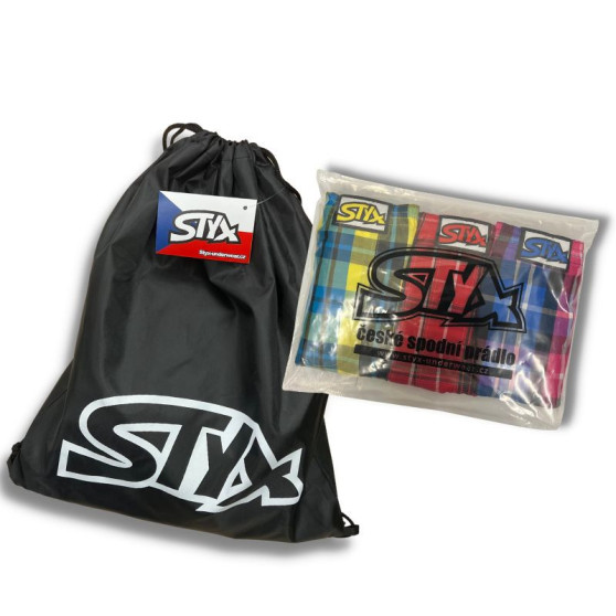 3PACK boxer uomo Styx lungo sportivo elastico multicolore (3U96789)