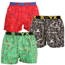 3PACK Boxer da uomo Styx art sport gomma multicolore (3B13356)