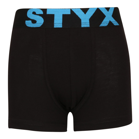 Boxer per bambini Styx sport elastico nero (GJ961)