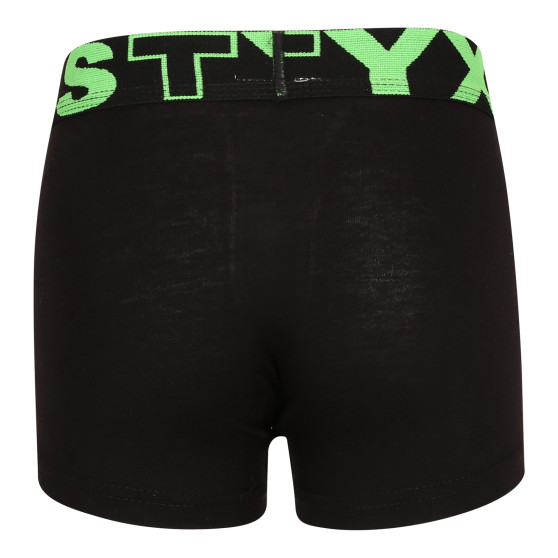 Boxer per bambini Styx sport elastico nero (GJ962)