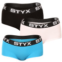 3PACK mutandine donna Styx con gamba multicolore (3IN96019)