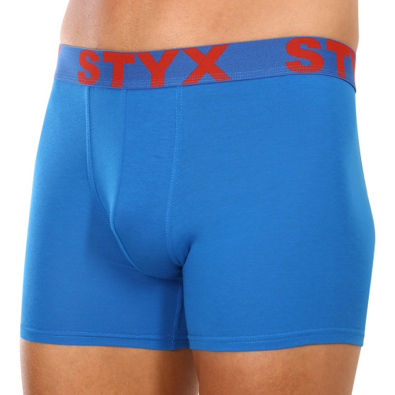 Boxer da uomo Styx lungo sport elastico blu (U1167)