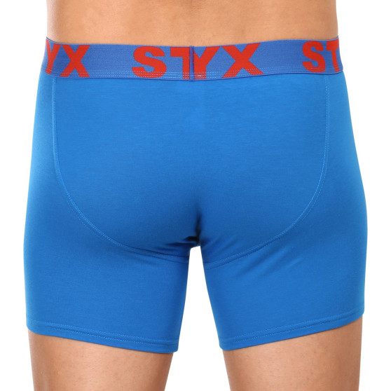 Boxer da uomo Styx lungo sport elastico blu (U1167)