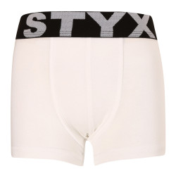 Boxer per bambini Styx elastico sportivo bianco (GJ1061)