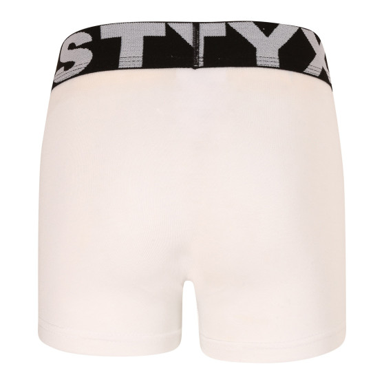 Boxer per bambini Styx elastico sportivo bianco (GJ1061)