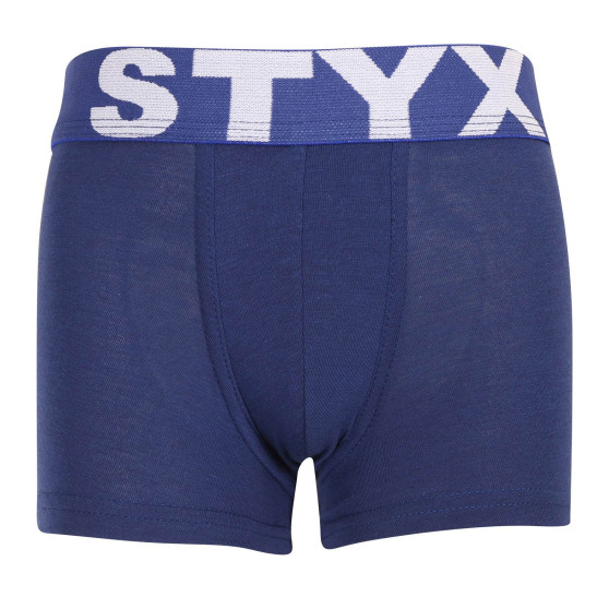 Boxer per bambini Styx elastico sportivo blu scuro (GJ968)