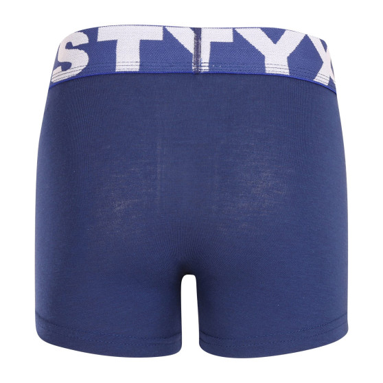 Boxer per bambini Styx elastico sportivo blu scuro (GJ968)