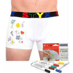 Boxer da uomo Styx sport gomma bianca + marcatori tessili (GF1061)