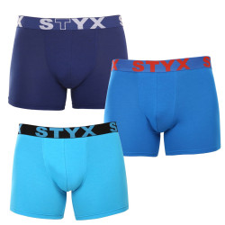 3PACK boxer uomo Styx sport gomma oversize blu (3R96879)