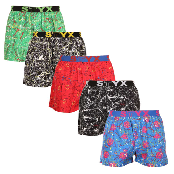 5PACK Boxer da uomo Styx art sport gomma multicolore (5B1334568)