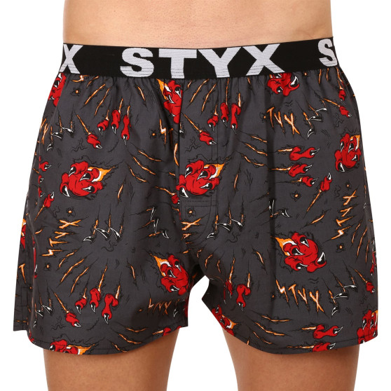 3PACK Boxer da uomo Styx art sport gomma multicolore (3B14125)