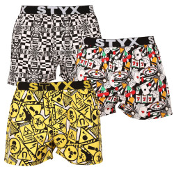 3PACK Boxer da uomo Styx art sport gomma multicolore (3B14503)