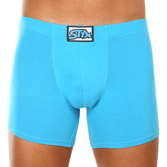 Boxer da uomo Styx lunghi classici in gomma blu chiaro (F1169)