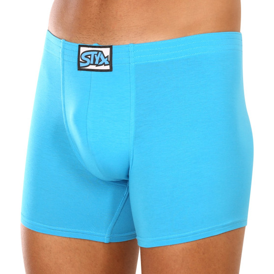 Boxer da uomo Styx lunghi classici in gomma blu chiaro (F1169)