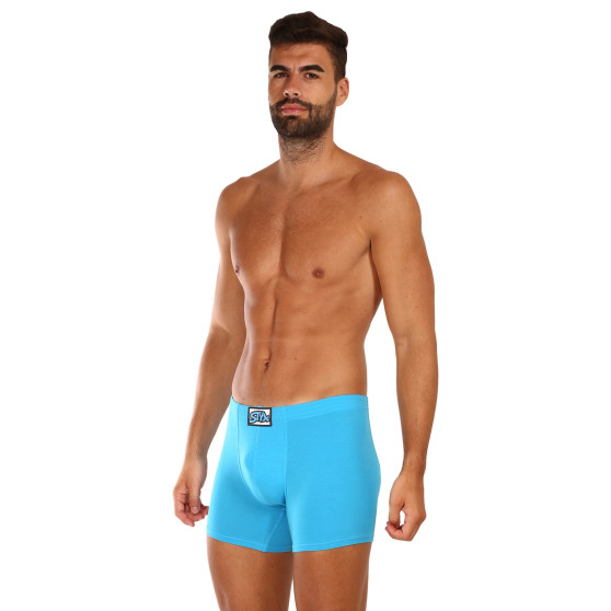 Boxer da uomo Styx lunghi classici in gomma blu chiaro (F1169)