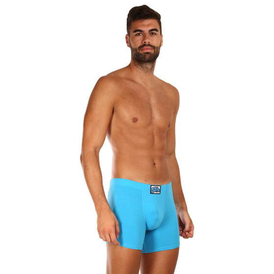 Boxer da uomo Styx lunghi classici in gomma blu chiaro (F1169)