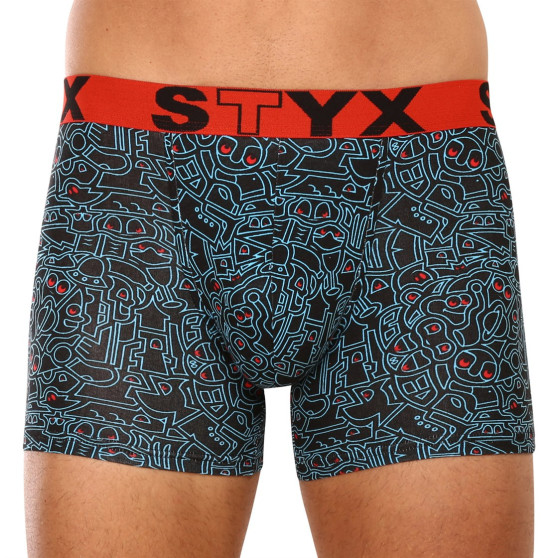 3PACK boxer uomo Styx lungo arte sport elastico multicolore (3U12672)