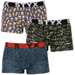 3PACK boxer uomo Styx art sport gomma multicolore (3G12672)