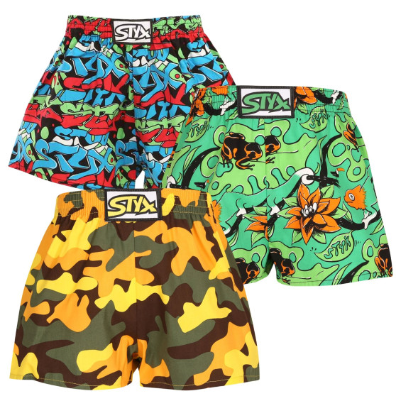 3PACK Boxer da bambino Styx art classic rubber multicolore (3J12579)