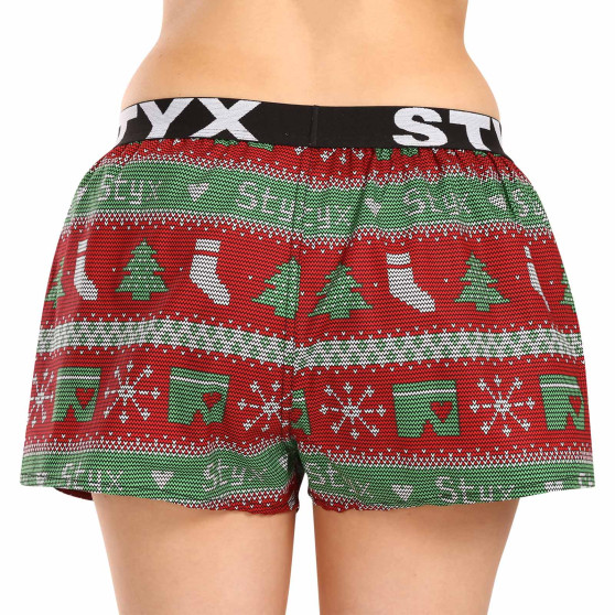 Boxer da donna Styx art sport elastico Natale a maglia (T1658)