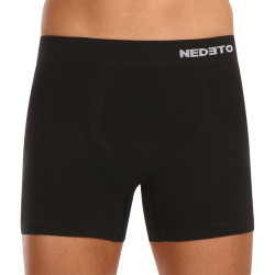 Boxer da uomo Nedeto senza cuciture in bambù nero (NDTB001S)