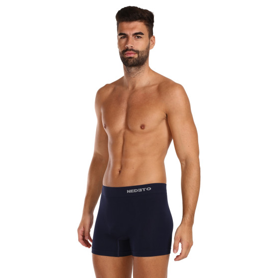 Boxer da uomo Nedeto senza cuciture in bambù blu (NDTB002S)