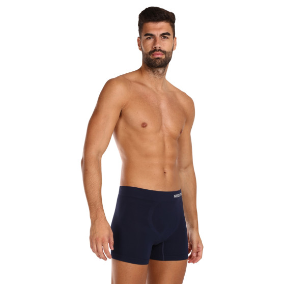 Boxer da uomo Nedeto senza cuciture in bambù blu (NDTB002S)