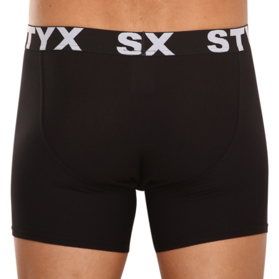 3PACK boxer uomo Styx lungo sport elastico nero (3U960)