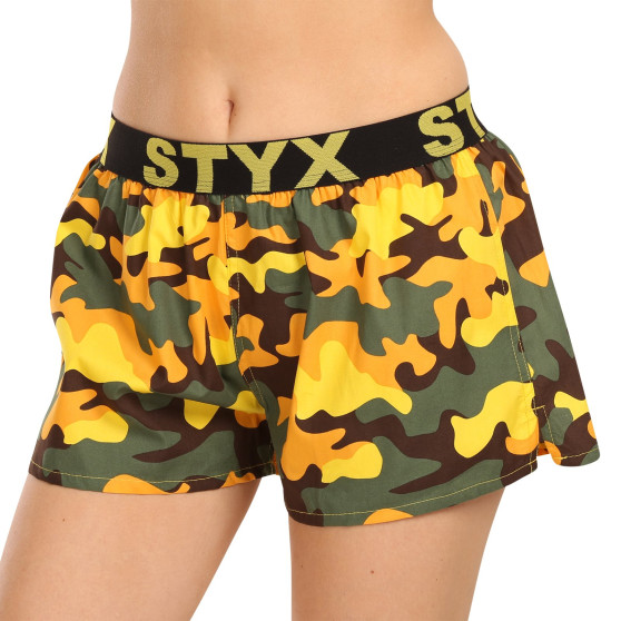 Boxer da donna Styx art sport gomma camouflage giallo (T1559)