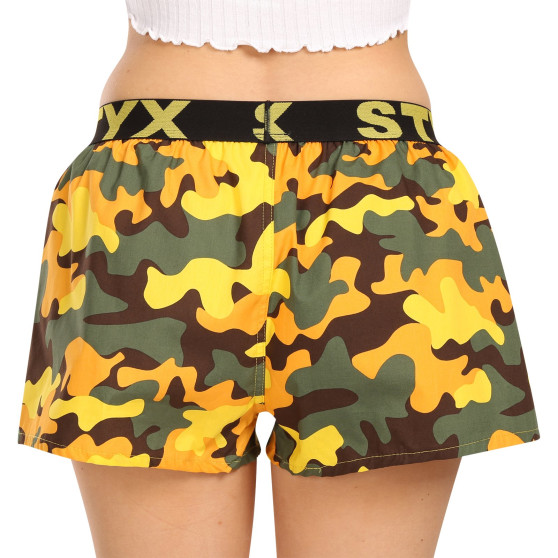 Boxer da donna Styx art sport gomma camouflage giallo (T1559)