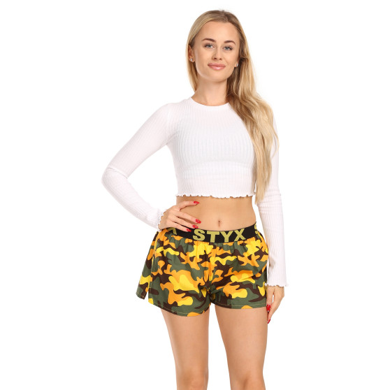 Boxer da donna Styx art sport gomma camouflage giallo (T1559)