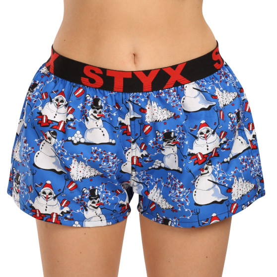 Boxer da donna Styx arte sport gomma natale pupazzi di neve (T1751)