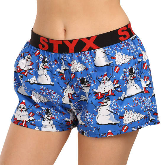 Boxer da donna Styx arte sport gomma natale pupazzi di neve (T1751)