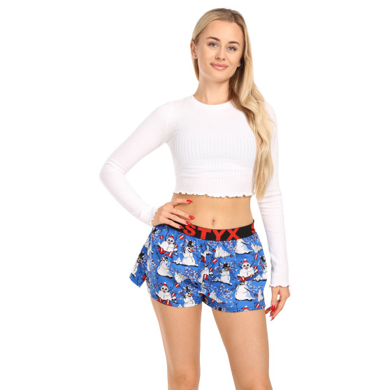 Boxer da donna Styx arte sport gomma natale pupazzi di neve (T1751)