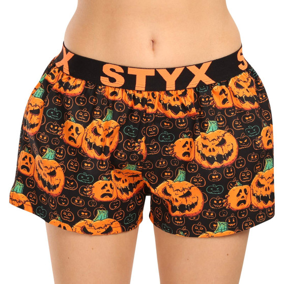 Boxer da donna Styx arte sport gomma zucca Halloween (T1755)