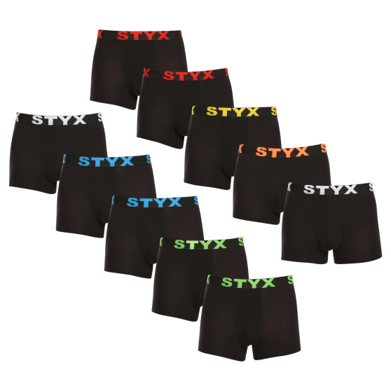 10PACK boxer uomo Styx sport elastico nero (10G9601)