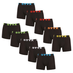 10PACK boxer uomo Styx lungo sport elastico nero (10U9601)