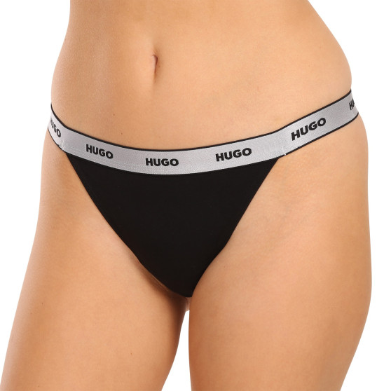 3PACK perizoma donna HUGO nero (50502802 001)