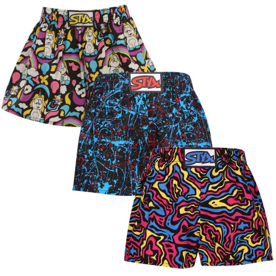 3PACK Boxer da bambino Styx art classic rubber multicolore (3J11803)