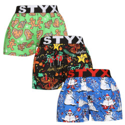 3PACK Boxer da bambino Styx art sport gomma multicolore (3BJ17134)