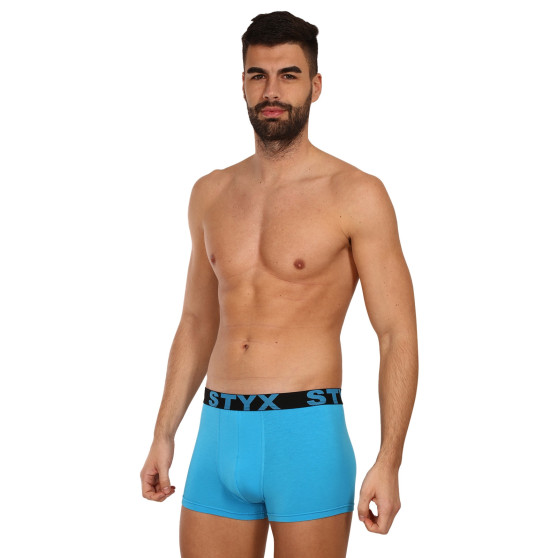 3PACK boxer uomo Styx sport elastico blu chiaro (3G1169)