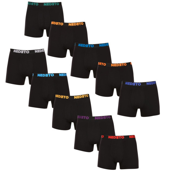 10PACK boxer da uomo Nedeto nero (10NB004b)