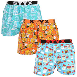 3PACK Boxer da uomo Styx art sport gomma multicolore (3B16476)