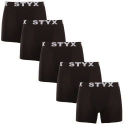 5PACK boxer uomo Styx lungo sport elastico nero (5U960)