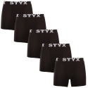 5PACK boxer uomo Styx lungo sport elastico nero (5U960)