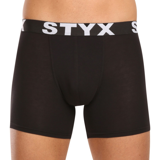 5PACK boxer uomo Styx lungo sport elastico nero (5U9601)