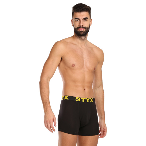 5PACK boxer uomo Styx lungo sport elastico nero (5U9601)