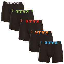 5PACK boxer uomo Styx lungo sport elastico nero (5U9602)